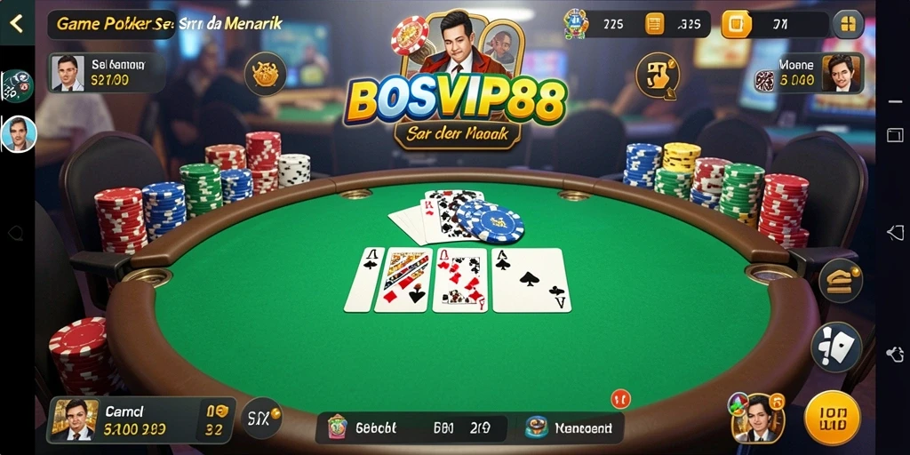 Tampilan gameplay poker yang menarik di BOSVIP88.
