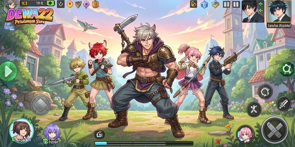 Gameplay DEWA22 menampilkan pertarungan seru dengan karakter anime.