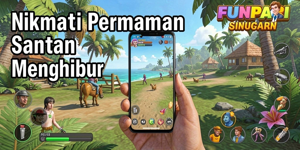 Screenshot FUNPARI menunjukkan gameplay yang penuh warna dan menyenangkan.