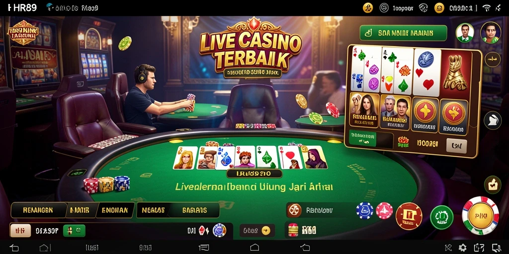 Screenshot gameplay HR89 menunjukkan suasana kasino yang realistis.