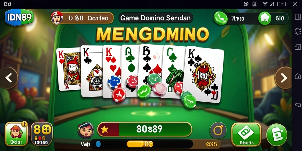 Screenshot utama IDN89 menampilkan gameplay Domino yang seru.