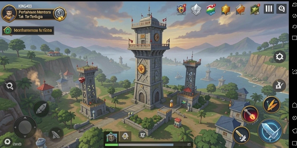 Tampilan gameplay KING403 yang mendebarkan dalam Tower Defense.