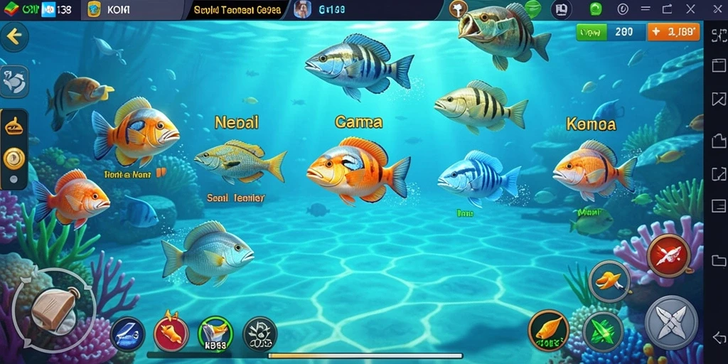 Screenshot gameplay KOIN138 menunjukkan aksi menembak ikan yang mendebarkan.