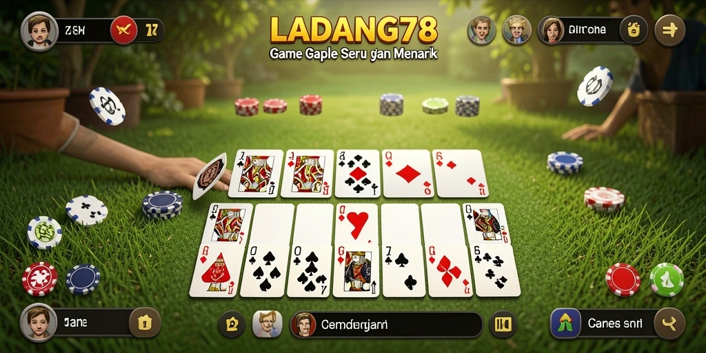 Tampilan gameplay Gaple yang mengasyikkan di LADANG78.