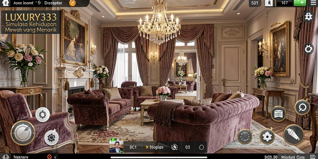 Tampilan gameplay mewah dan interaksi karakter di LUXURY333.