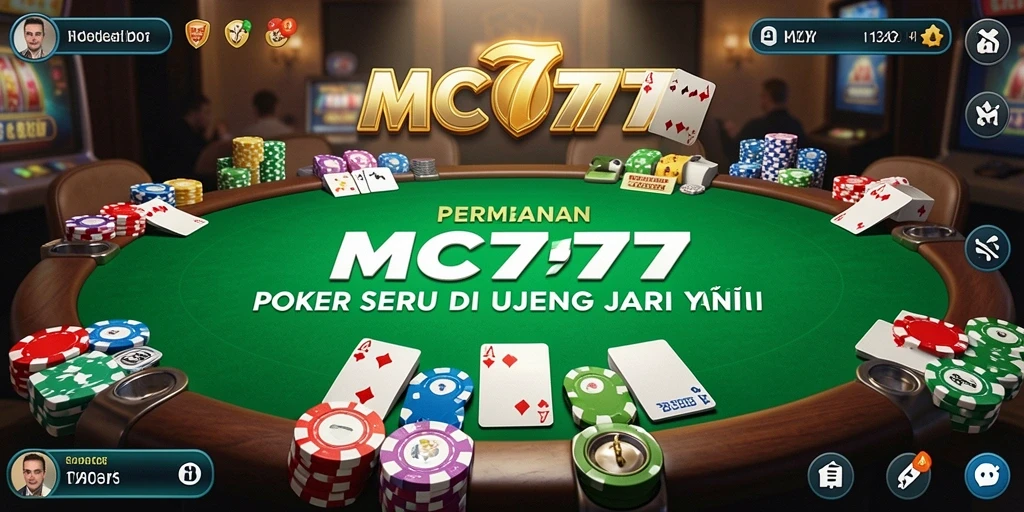 Tampilan dinamis dari gameplay Poker di MC777.