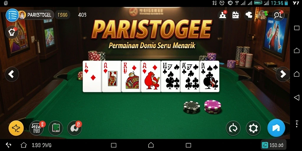 Tampilan gameplay menarik dari PARISTOGEL dengan elemen Domino.