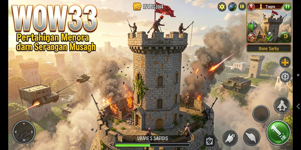Tampilan gameplay menegangkan dari WOW33 dalam mengatasi serangan musuh.